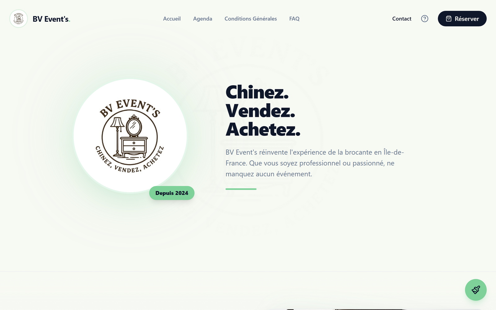 Page d'accueil de la plateforme Brocantez-vous